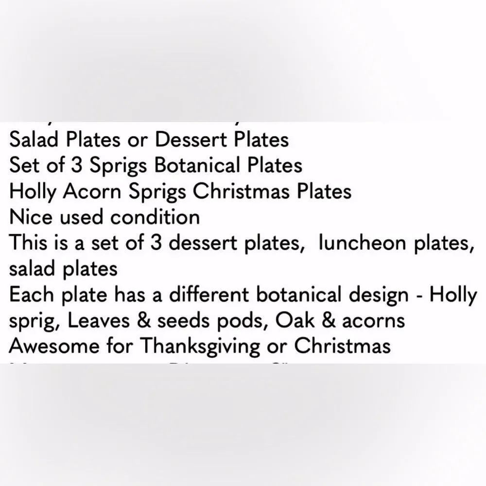 Crate and Barrel Christmas Holiday Dessert Salad Side Plate 7 1/2 In Round Set 3